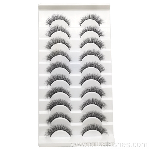 natural looking 10 pairs wispy lashes